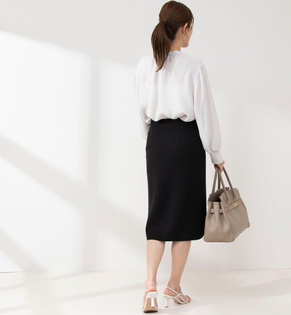 NOLLEY'S sophi「《セットアップ対応》撥水ダブルクロスサイドスリットスカート」|タイト|
