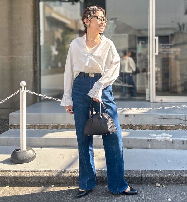 Rie Miller「【RM denim】センタープレスハイウエストデニム」|デニム|