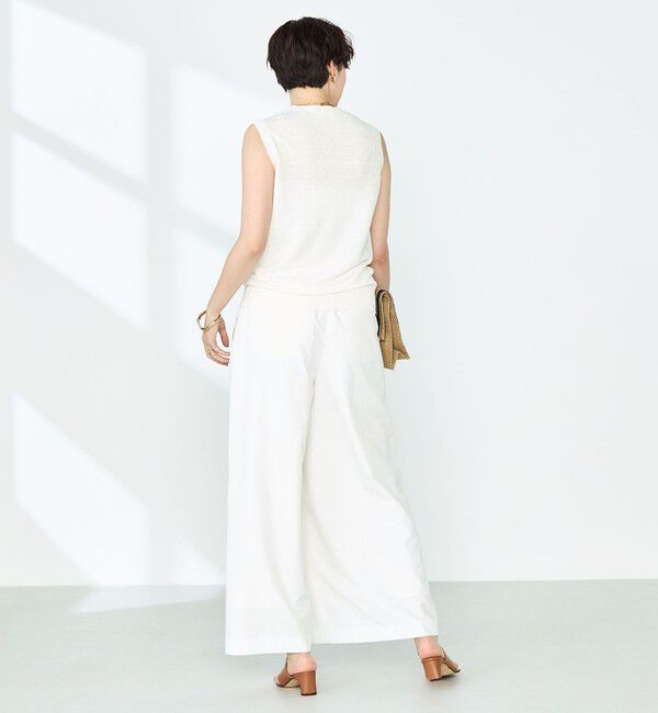 NOLLEY'S「《アンサンブル対応》《手洗い可能》フレンチリネンノースリーブプルオーバーニット」|ニット・セーター|