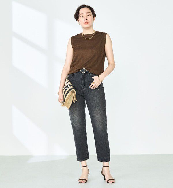 NOLLEY'S「《アンサンブル対応》《手洗い可能》フレンチリネンノースリーブプルオーバーニット」|ニット・セーター|