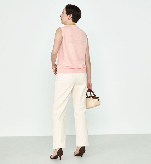 NOLLEY'S「《アンサンブル対応》《手洗い可能》フレンチリネンノースリーブプルオーバーニット」|ニット・セーター|