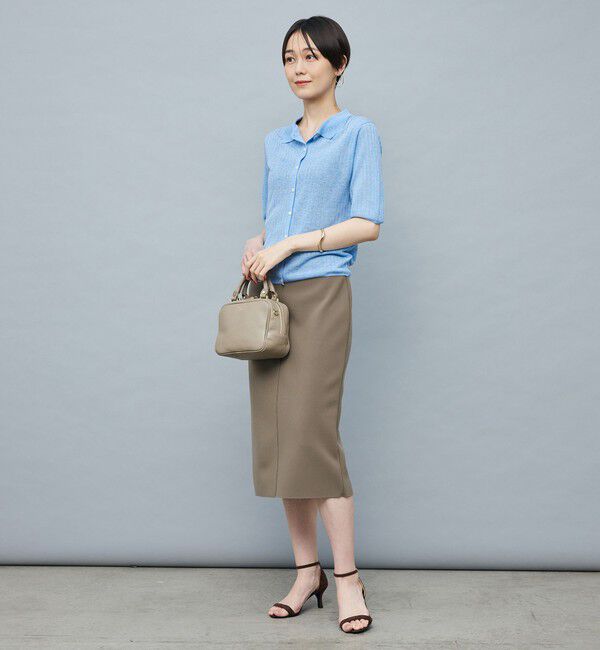 NOLLEY'S sophi「《手洗い可能》ワイドリブシアーポロ衿カーディガン」|カーディガン|