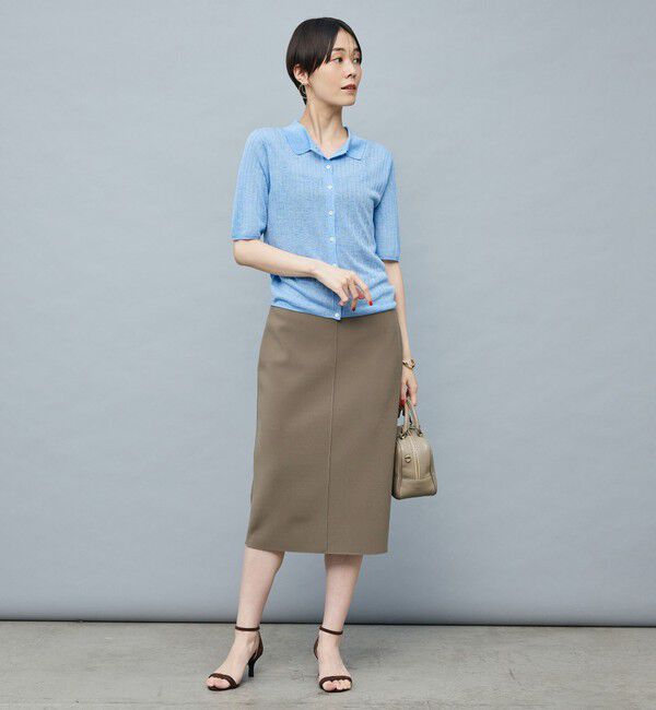 NOLLEY'S sophi「《手洗い可能》ワイドリブシアーポロ衿カーディガン」|カーディガン|