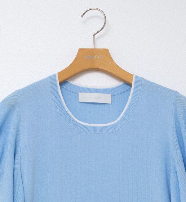 NOLLEY'S sophi「《手洗い可能》袖フリル配色プルオーバーニット」|ニット・セーター|