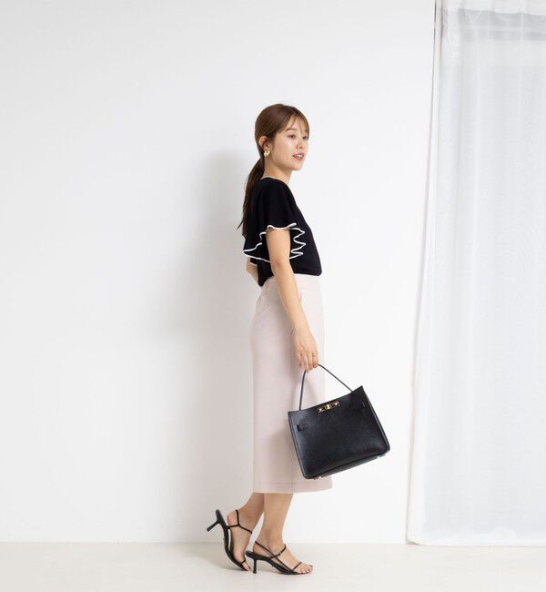 NOLLEY'S sophi「《手洗い可能》袖フリル配色プルオーバーニット」|ニット・セーター|