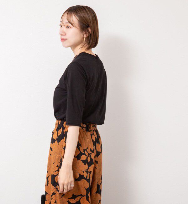 NOLLEY'S「綿ナイロンシアー6分袖プルオーバーカットソー」|Tシャツ・カットソー|