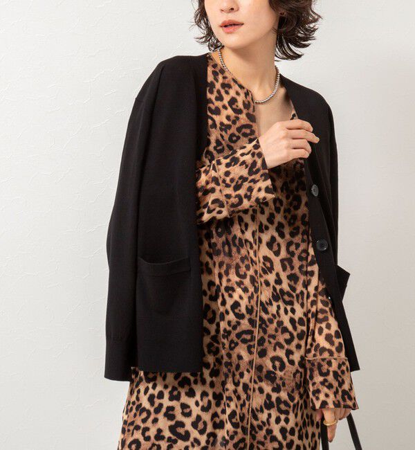 Rie Miller「《手洗い可能》《セットアップ対応》BIGシルエットVネックカーディガン」|カーディガン|ブラック