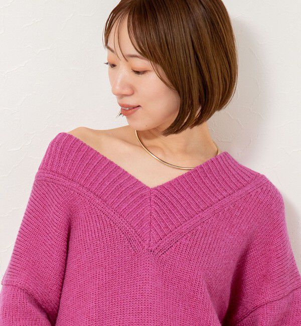 NOLLEY'S sophi「ブライト紡毛Vネックプルオーバー」|ニット・セーター|
