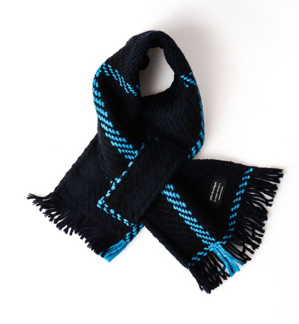 NOLLEY'S goodman「【John Branigan/ジョン・ブラニガン】別注ニットクロスマフラー24」|マフラー|ブルー系1