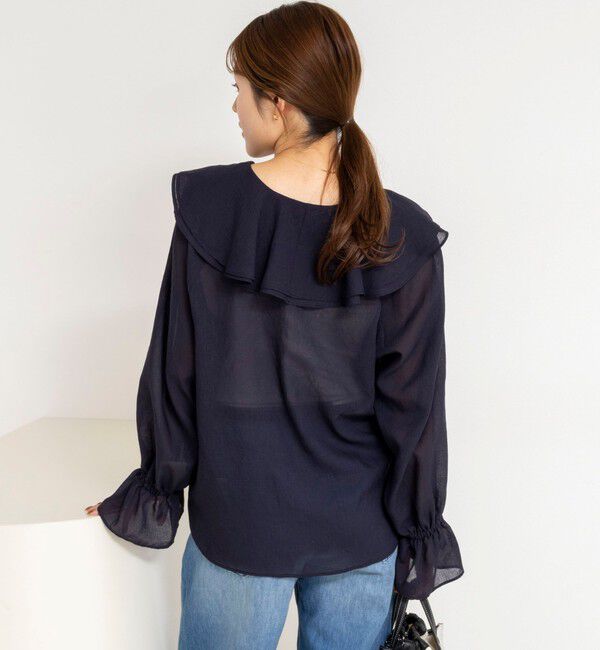 NOLLEY'S「ウォッシャブルラッフルカラーブラウス」|シャツ・ブラウス|