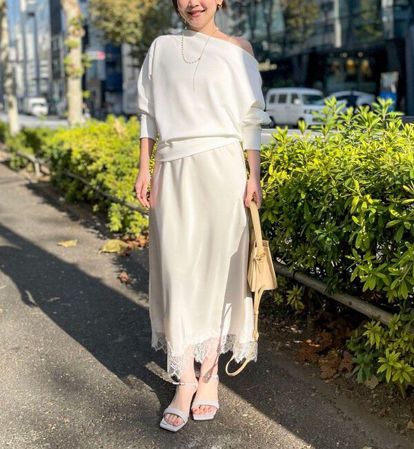 NOLLEY'S sophi「《セットアップ対応》ウォッシャブルボートネックライトダンボールプルオーバー」|Tシャツ・カットソー|