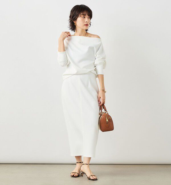 NOLLEY'S sophi「《セットアップ対応》ウォッシャブルボートネックライトダンボールプルオーバー」|Tシャツ・カットソー|