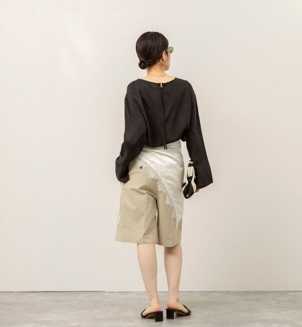 MAQWEL「《セットアップ対応》【MAQWEL/マクウェル】ウォッシャブルサテンTブラウス」|シャツ・ブラウス|