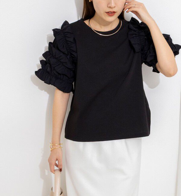 NOLLEY'S「【WEB限定】袖コンシャスプルオーバー」|Tシャツ・カットソー|ブラック