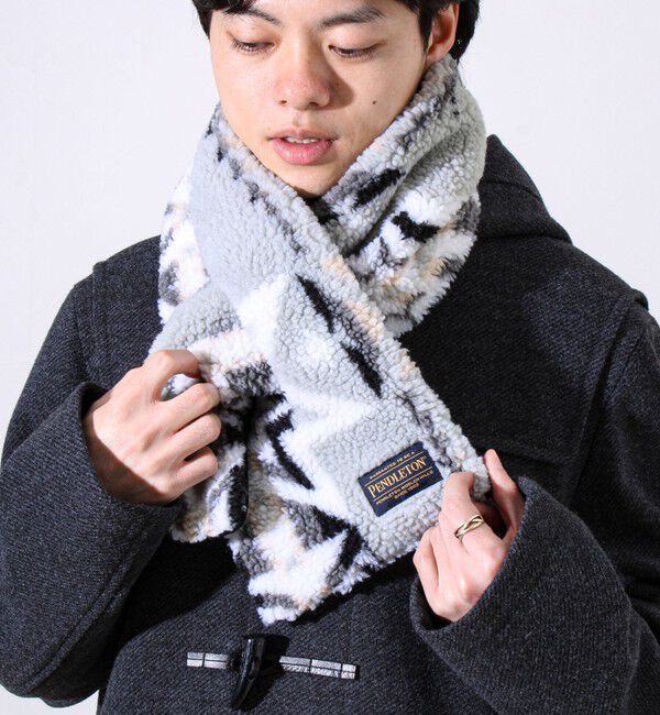 GLOSTER「【PENDLETON】別注 HARDING 差し込みボアマフラー」|マフラー|グレー系その他