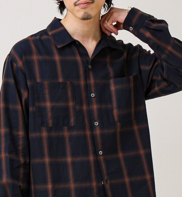GLOSTER「【奥行きのある色合い】オンブレチェック ロングスリーブシャツ」|シャツ・ブラウス|