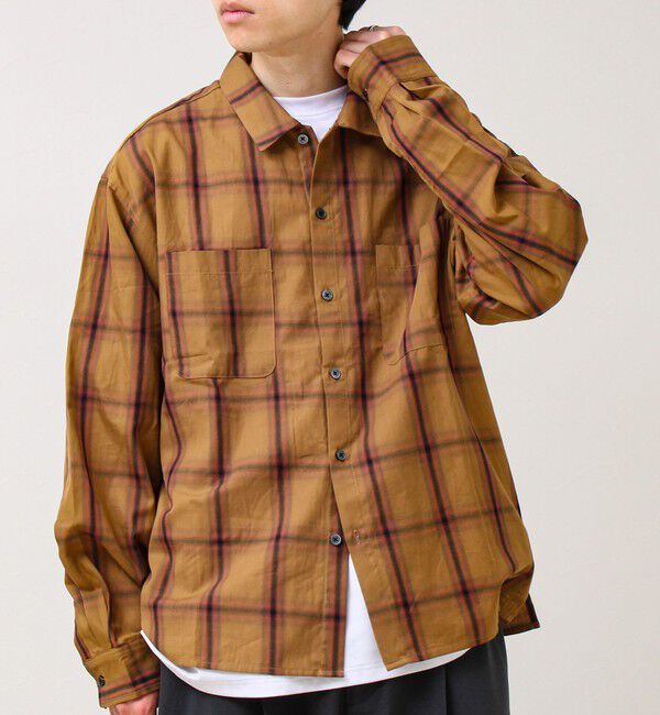 GLOSTER「【奥行きのある色合い】オンブレチェック ロングスリーブシャツ」|シャツ・ブラウス|