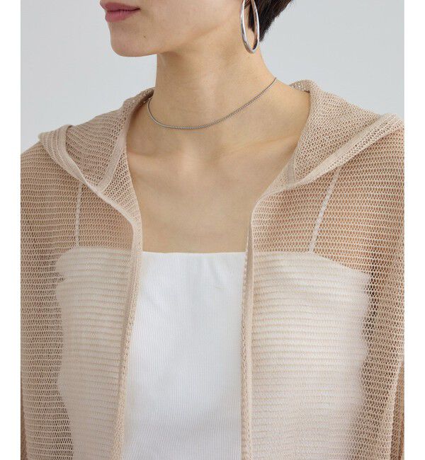 SALON adam et rope'「コットンリネンメッシュフードボレロ」|カーディガン|