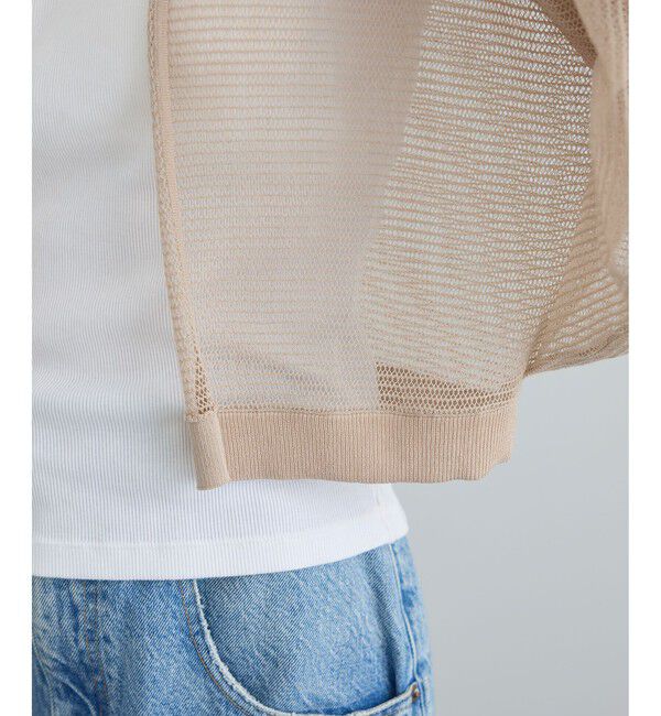 SALON adam et rope'「コットンリネンメッシュフードボレロ」|カーディガン|