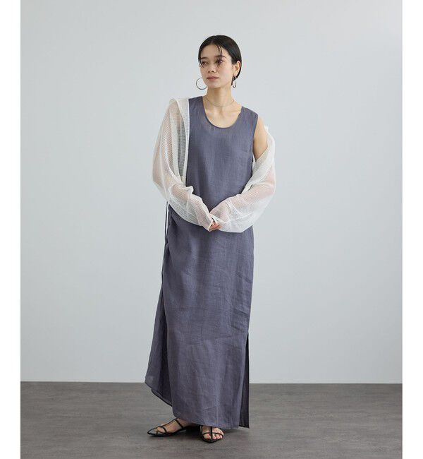 SALON adam et rope'「コットンリネンメッシュフードボレロ」|カーディガン|