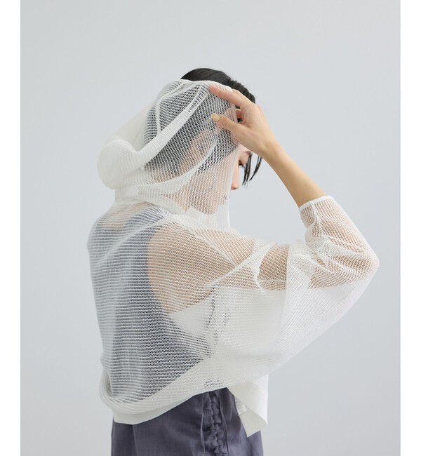 SALON adam et rope'「コットンリネンメッシュフードボレロ」|カーディガン|