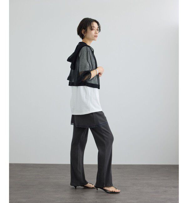 SALON adam et rope'「コットンリネンメッシュフードボレロ」|カーディガン|