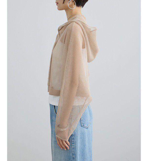 SALON adam et rope'「コットンリネンメッシュフードボレロ」|カーディガン|