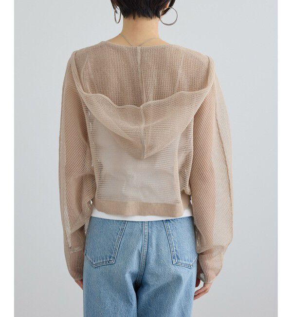 SALON adam et rope'「コットンリネンメッシュフードボレロ」|カーディガン|
