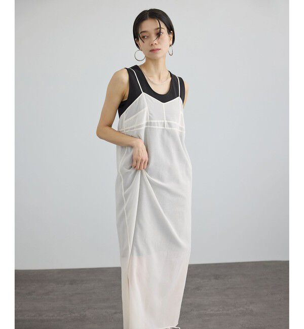 SALON adam et rope'「コットンボイルシアーキャミワンピース」|ワンピース|