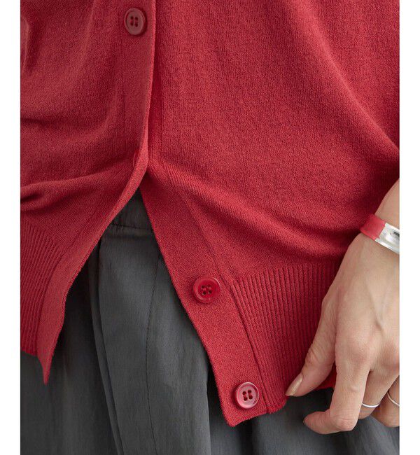 SALON adam et rope'「LOTUS ハーフスリーブVネックカーディガン / アンサンブル対応」|カーディガン|