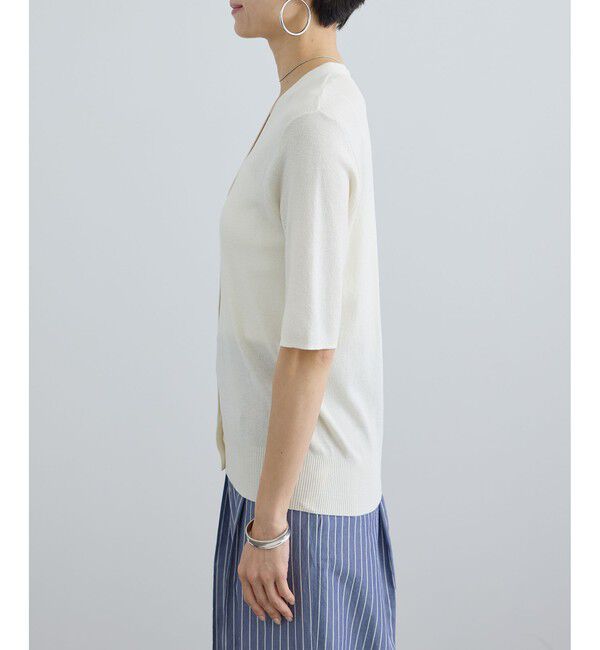 SALON adam et rope'「LOTUS ハーフスリーブVネックカーディガン / アンサンブル対応」|カーディガン|