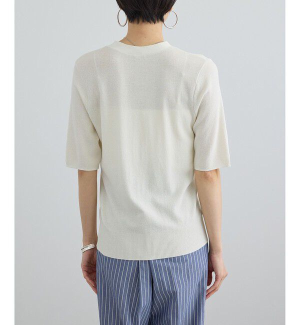 SALON adam et rope'「LOTUS ハーフスリーブVネックカーディガン / アンサンブル対応」|カーディガン|