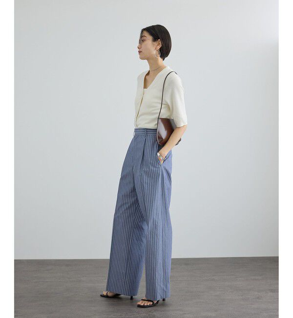 SALON adam et rope'「LOTUS ハーフスリーブVネックカーディガン / アンサンブル対応」|カーディガン|