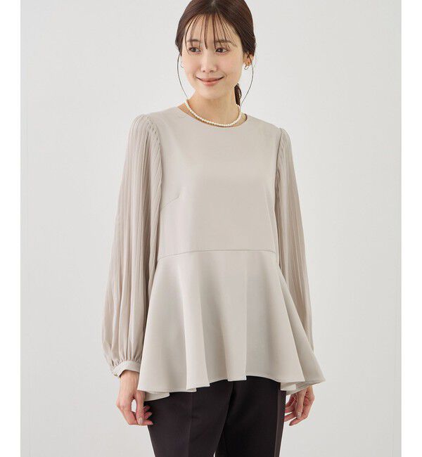 Rope&rsquo;Picnic「袖プリーツフレアブラウス」|シャツ・ブラウス|