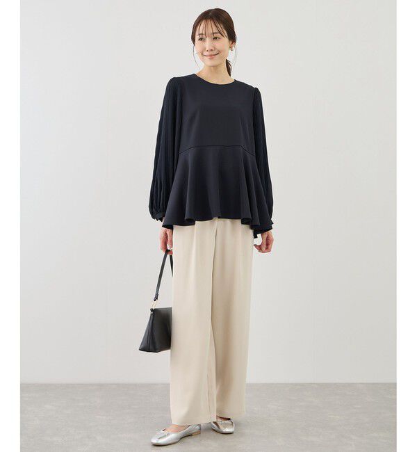 Rope&rsquo;Picnic「袖プリーツフレアブラウス」|シャツ・ブラウス|