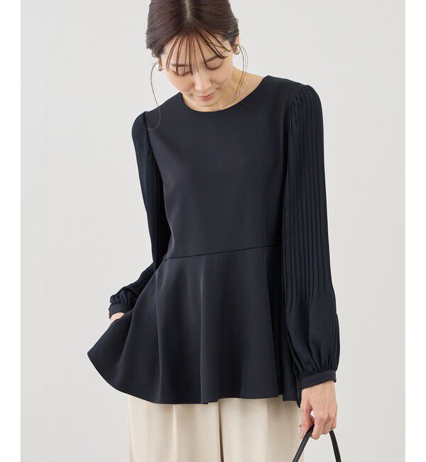 Rope&rsquo;Picnic「袖プリーツフレアブラウス」|シャツ・ブラウス|