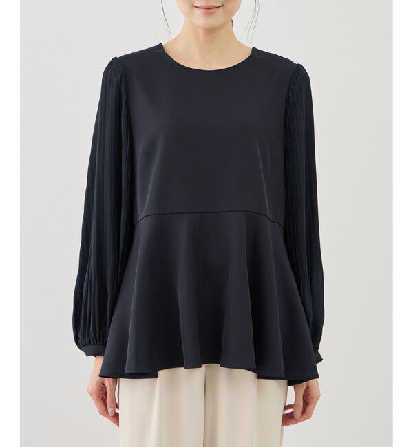 Rope&rsquo;Picnic「袖プリーツフレアブラウス」|シャツ・ブラウス|