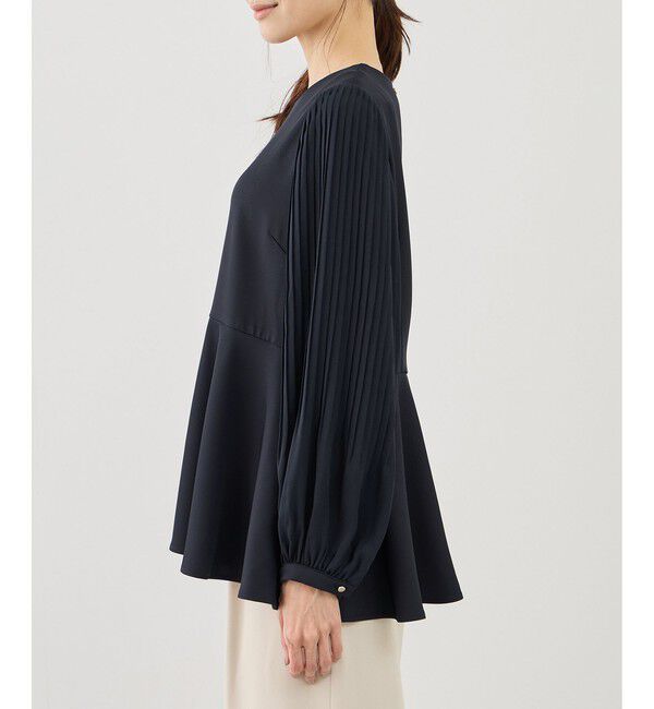 Rope&rsquo;Picnic「袖プリーツフレアブラウス」|シャツ・ブラウス|