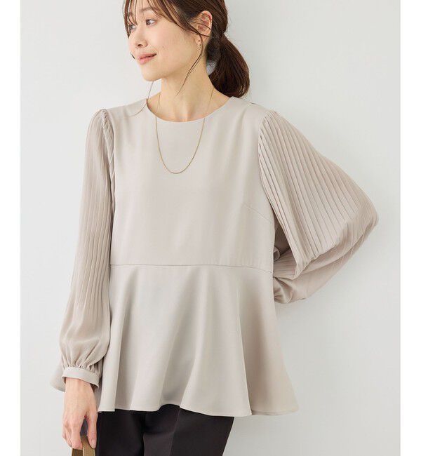 Rope&rsquo;Picnic「袖プリーツフレアブラウス」|シャツ・ブラウス|