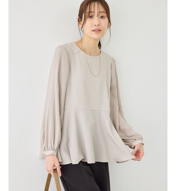 Rope&rsquo;Picnic「袖プリーツフレアブラウス」|シャツ・ブラウス|