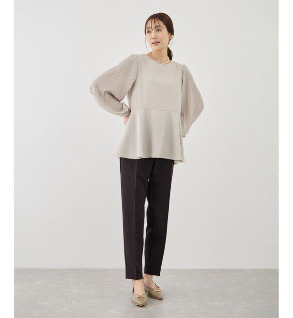 Rope&rsquo;Picnic「袖プリーツフレアブラウス」|シャツ・ブラウス|