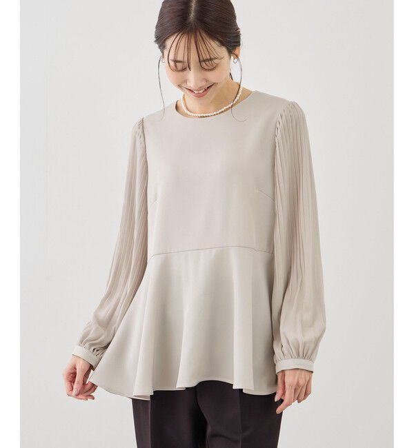 Rope&rsquo;Picnic「袖プリーツフレアブラウス」|シャツ・ブラウス|