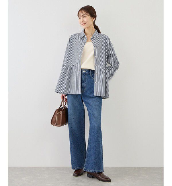 Rope&rsquo;Picnic「ペプラムシャツブラウス/UVカット・防シワ」|シャツ・ブラウス|