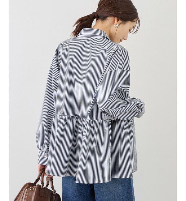 Rope&rsquo;Picnic「ペプラムシャツブラウス/UVカット・防シワ」|シャツ・ブラウス|