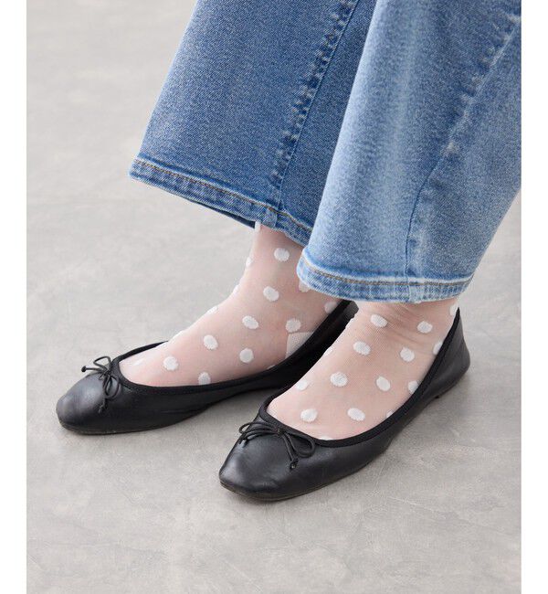ROPE PICNIC PASSAGE「ドット柄シースルーソックス」|ソックス|ホワイト(10)