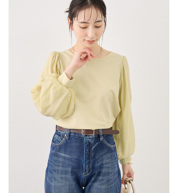 Rope&rsquo;Picnic「シアーボリュームスリーブカットトップス」|Tシャツ・カットソー|イエロー(80)