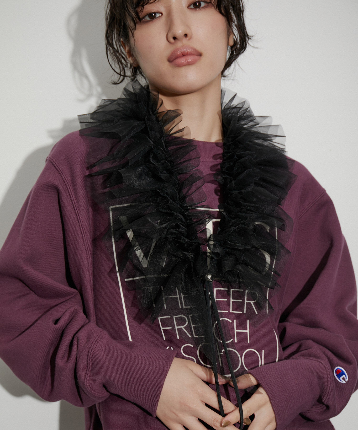 ADAM ET ROPE'「アシメチュールカラー」|ストール|