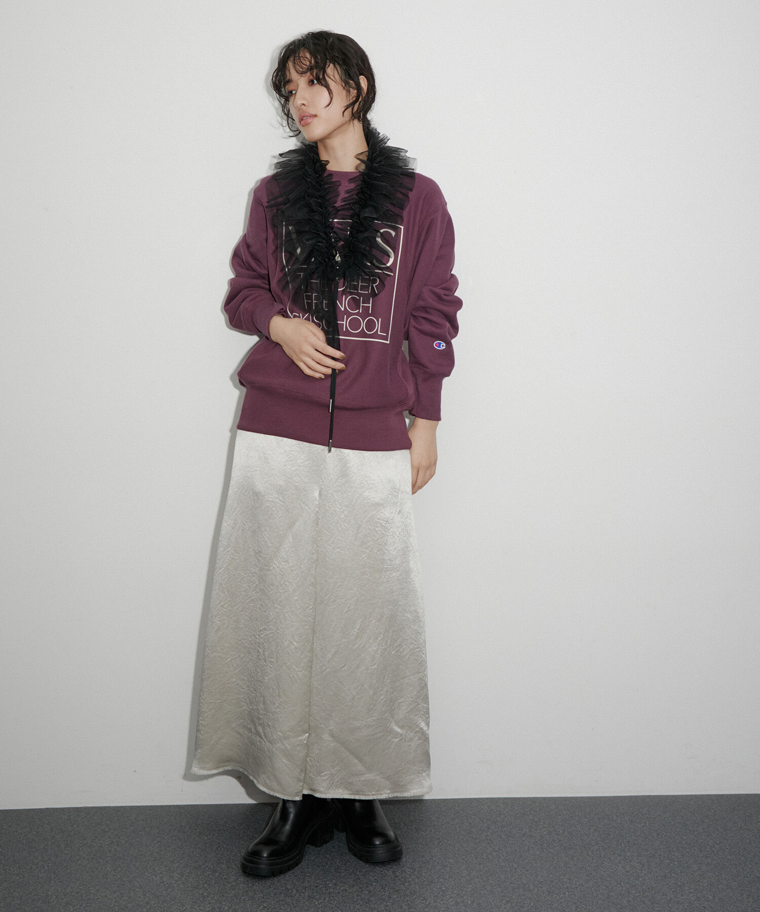 ADAM ET ROPE'「アシメチュールカラー」|ストール|