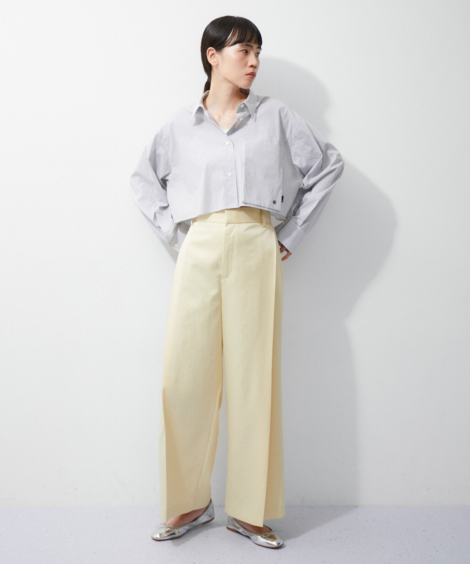 ADAM ET ROPE'「【サステナブル】メタリックバレエ」|バレエシューズ|