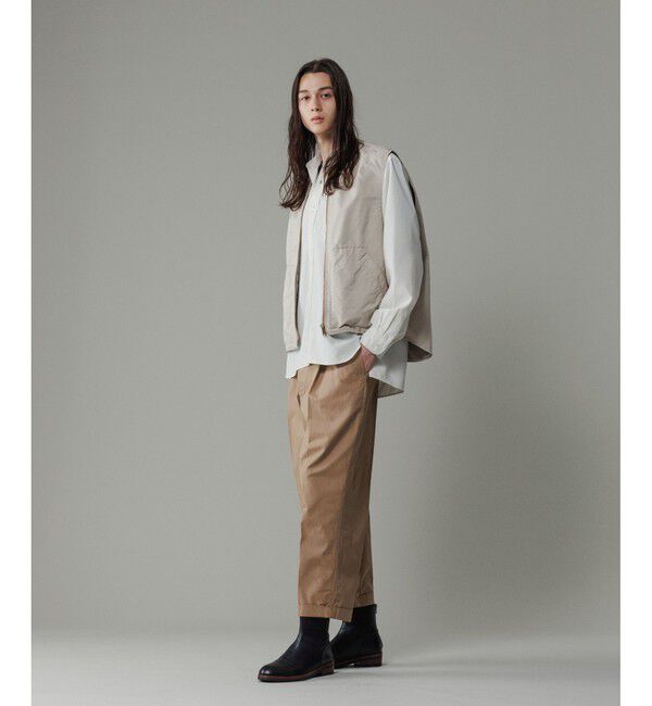 ADAM ET ROPE'「【撥水】ワンプリーツ クロップドシルエット チノパンツ」|チノ|